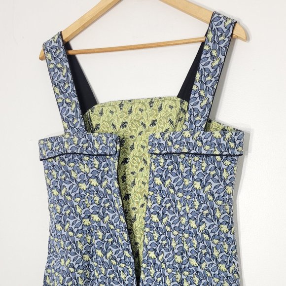 Tristan Womens Blue & Yellow Floral Back Slit Bodycon Wide Strappy Dress 10 - Picture 3 of 12